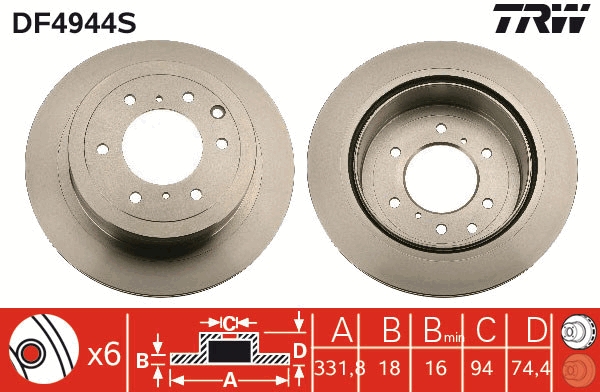 Brake Disc - DF4944S TRW