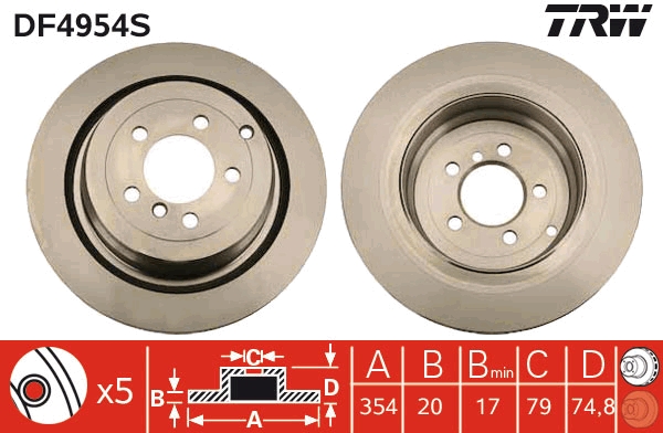 Brake Disc - DF4954S TRW