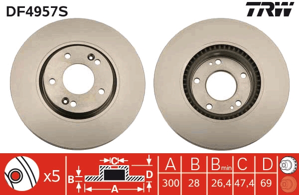Discofreno - DF4957S TRW
