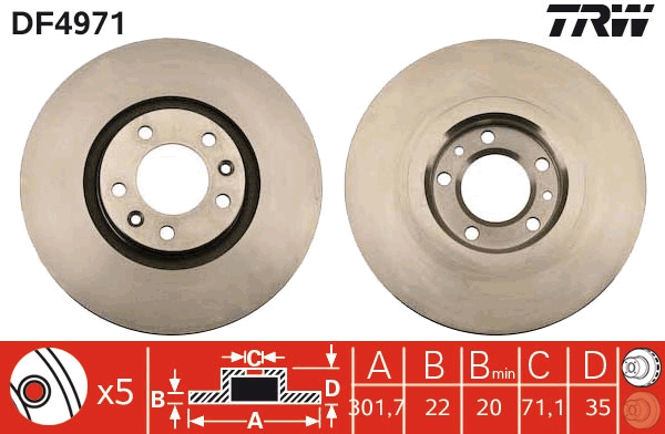 Discofreno - DF4971 TRW