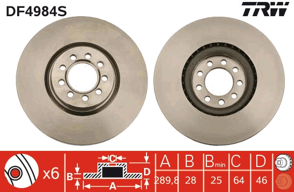 Brake Disc - DF4984S TRW