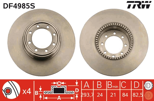Brake Disc - DF4985S TRW