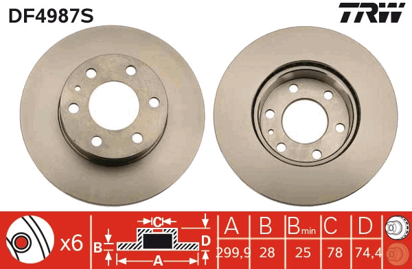 Brake Disc - DF4987S TRW