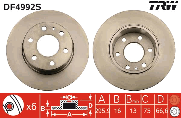 Brake Disc - DF4992S TRW