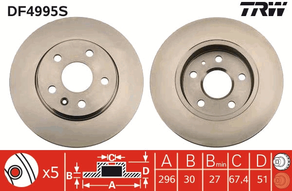 Discofreno - DF4995S TRW