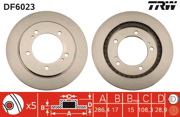 Brake Disc - DF6023 TRW