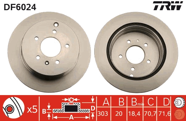Brake Disc - DF6024 TRW