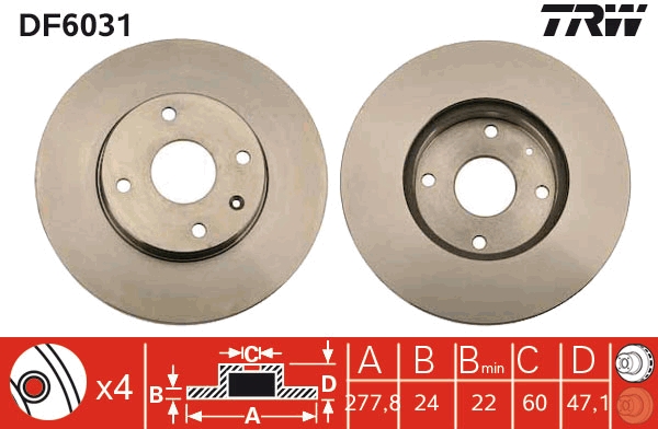 Brake Disc - DF6031 TRW