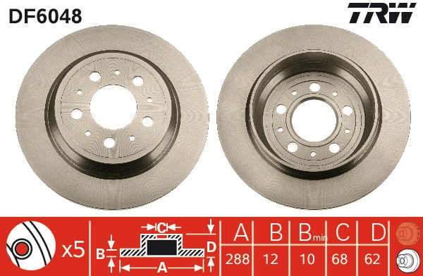 Brake Disc - DF6048 TRW