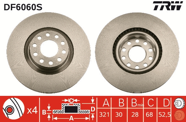 Brake Disc - DF6060S TRW