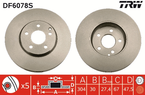 Discofreno - DF6078S TRW