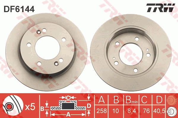 Bremsscheibe - DF6144 TRW