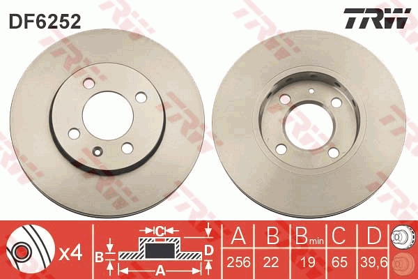 Discofreno - DF6252 TRW