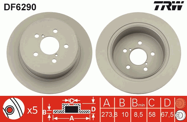 Brake Disc - DF6290 TRW