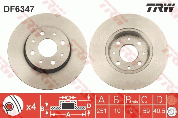 Discofreno - DF6347 TRW