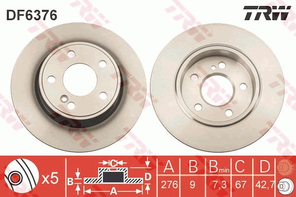 Discofreno - DF6376 TRW