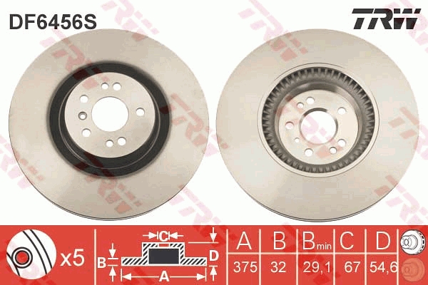 Brake Disc - DF6456S TRW
