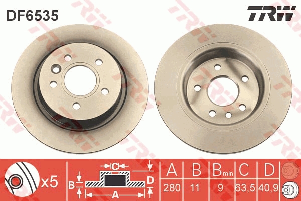 Brake Disc - DF6535 TRW