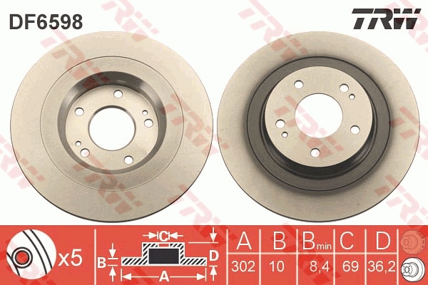 Discofreno - DF6598 TRW