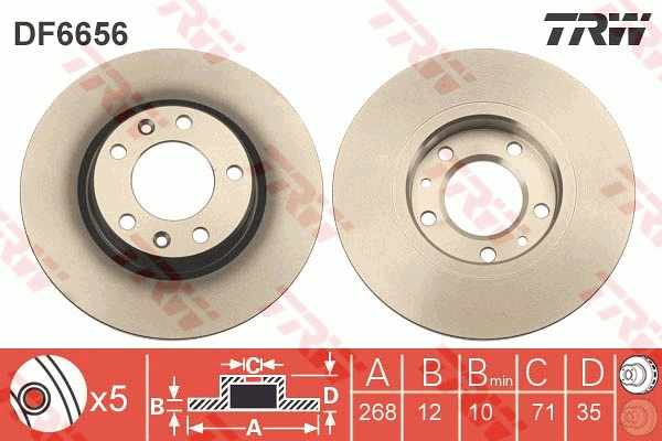 Brake Disc - DF6656 TRW