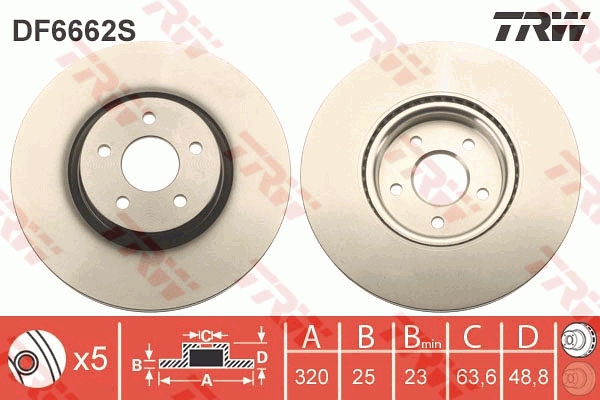 Brake Disc - DF6662S TRW