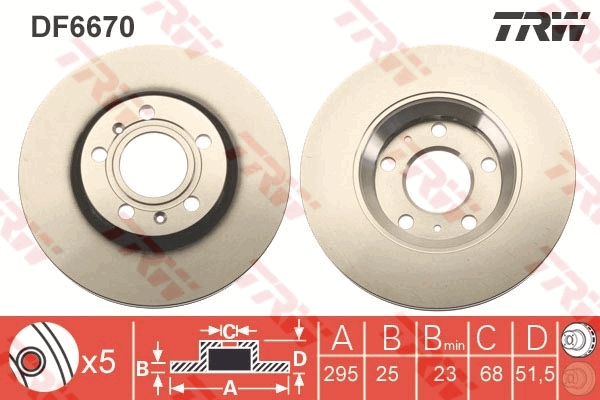Brake Disc - DF6670 TRW