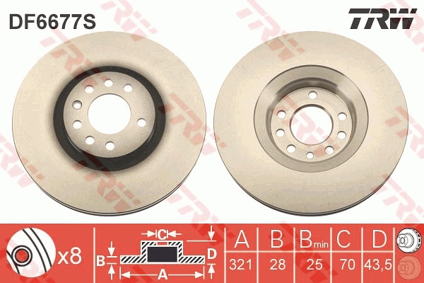 Brake Disc - DF6677S TRW