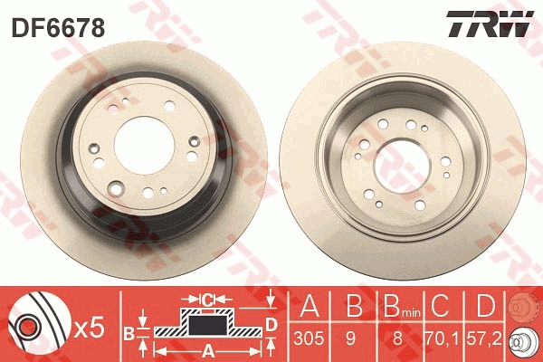 Brake Disc - DF6678 TRW