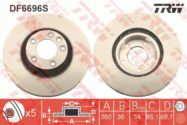 Discofreno - DF6696S TRW