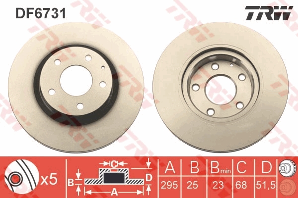 Bremsscheibe - DF6731 TRW