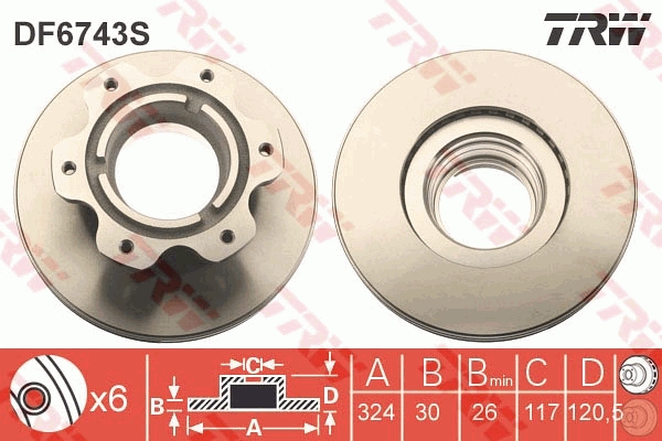 Brake Disc - DF6743S TRW