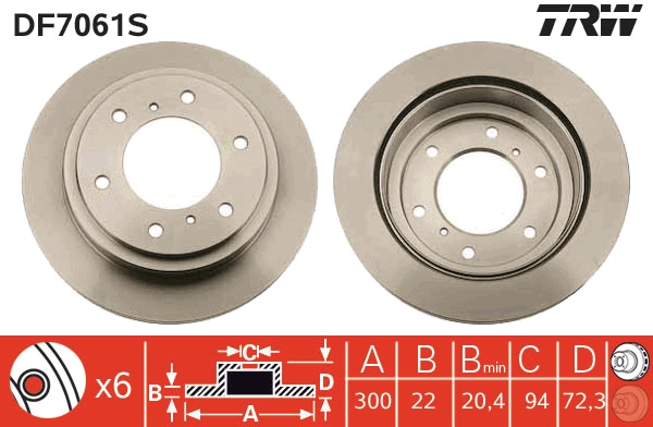 Brake Disc - DF7061S TRW