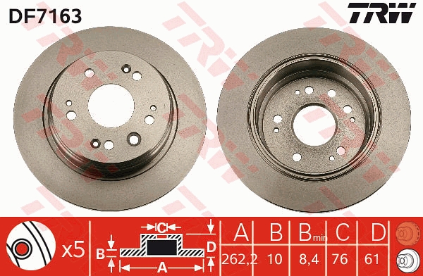 Brake Disc - DF7163 TRW