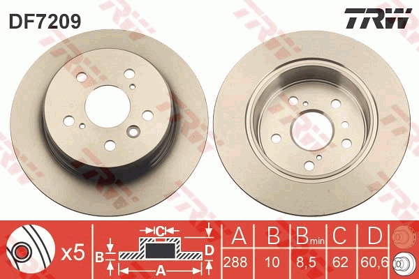 Bremsscheibe - DF7209 TRW