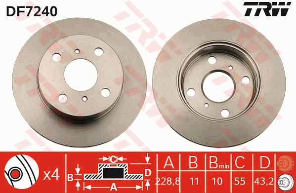 Bremsscheibe - DF7240 TRW