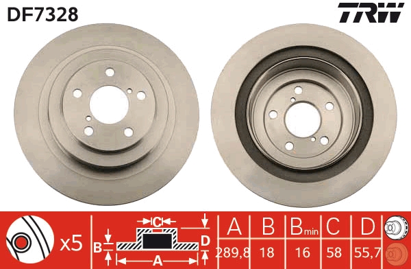 Brake Disc - DF7328 TRW