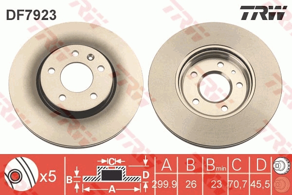 Brake Disc - DF7923 TRW