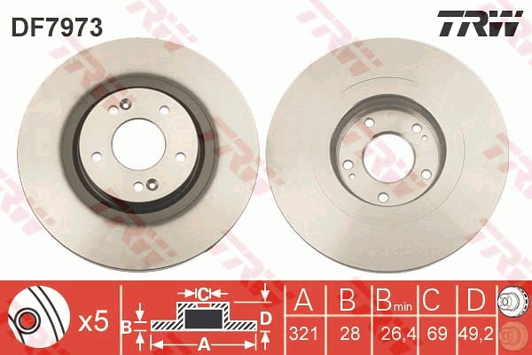 Brake Disc - DF7973 TRW