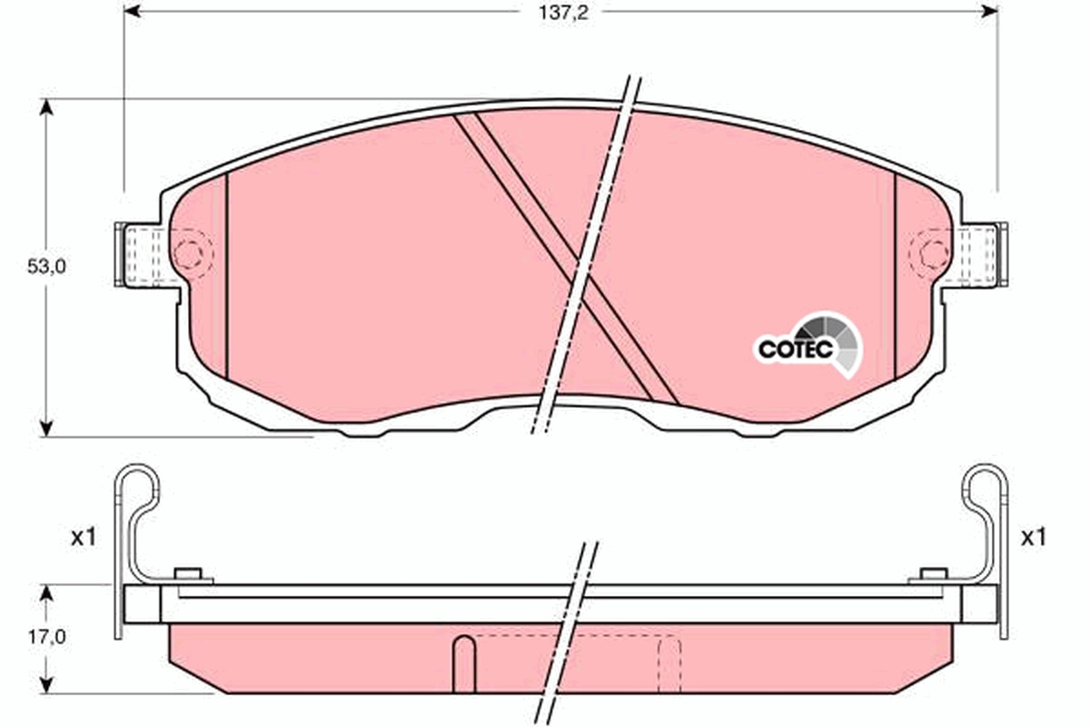 Brake Pad Set, disc brake - GDB1003 TRW