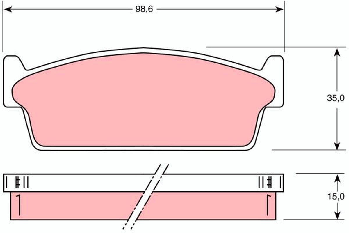 Brake Pad Set, disc brake - GDB1021 TRW
