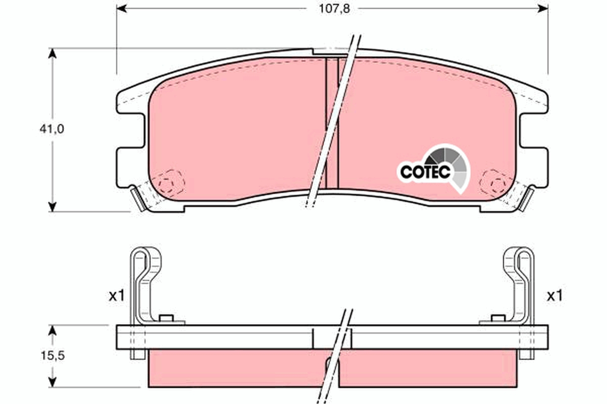 Brake Pad Set, disc brake - GDB1023 TRW