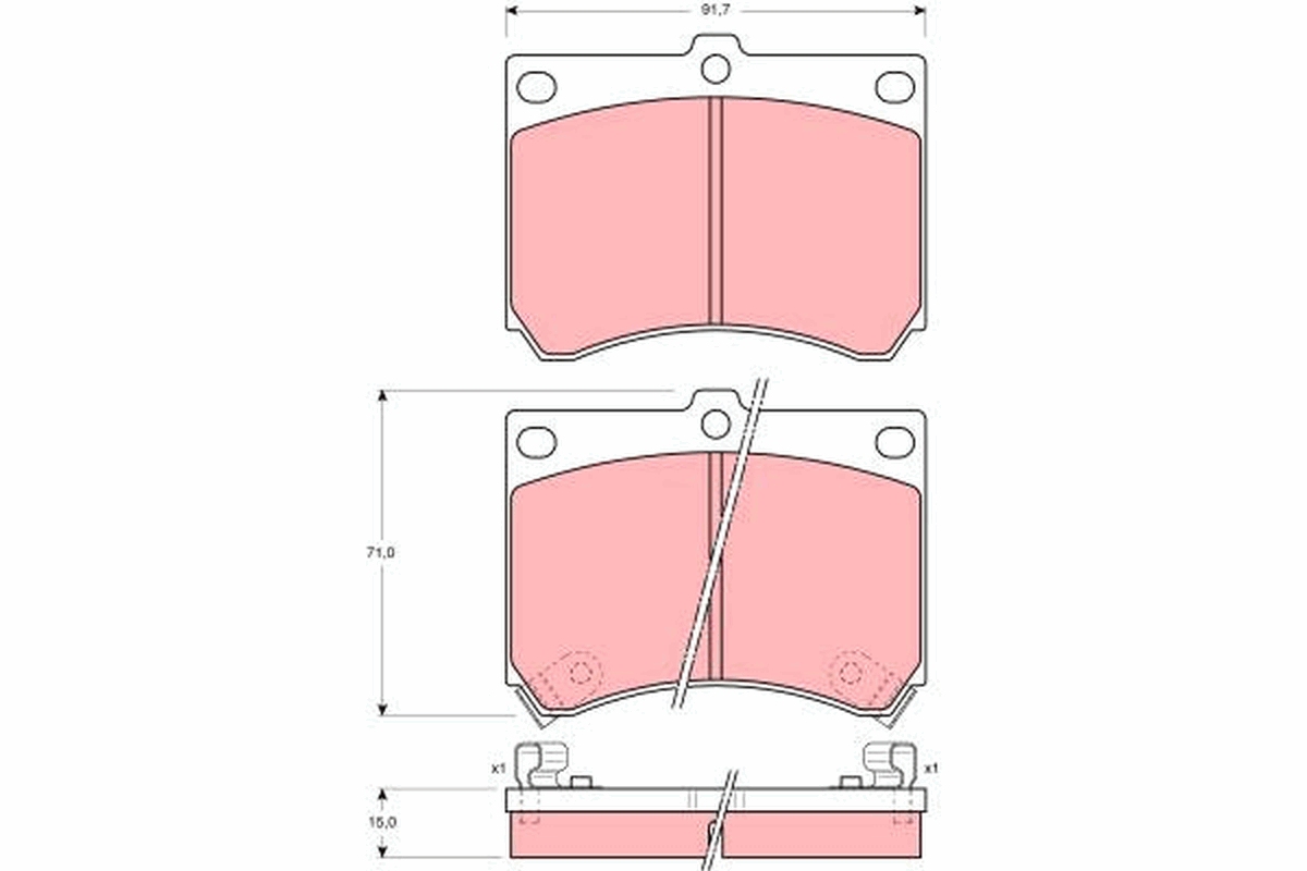 Brake Pad Set, disc brake - GDB1029 TRW