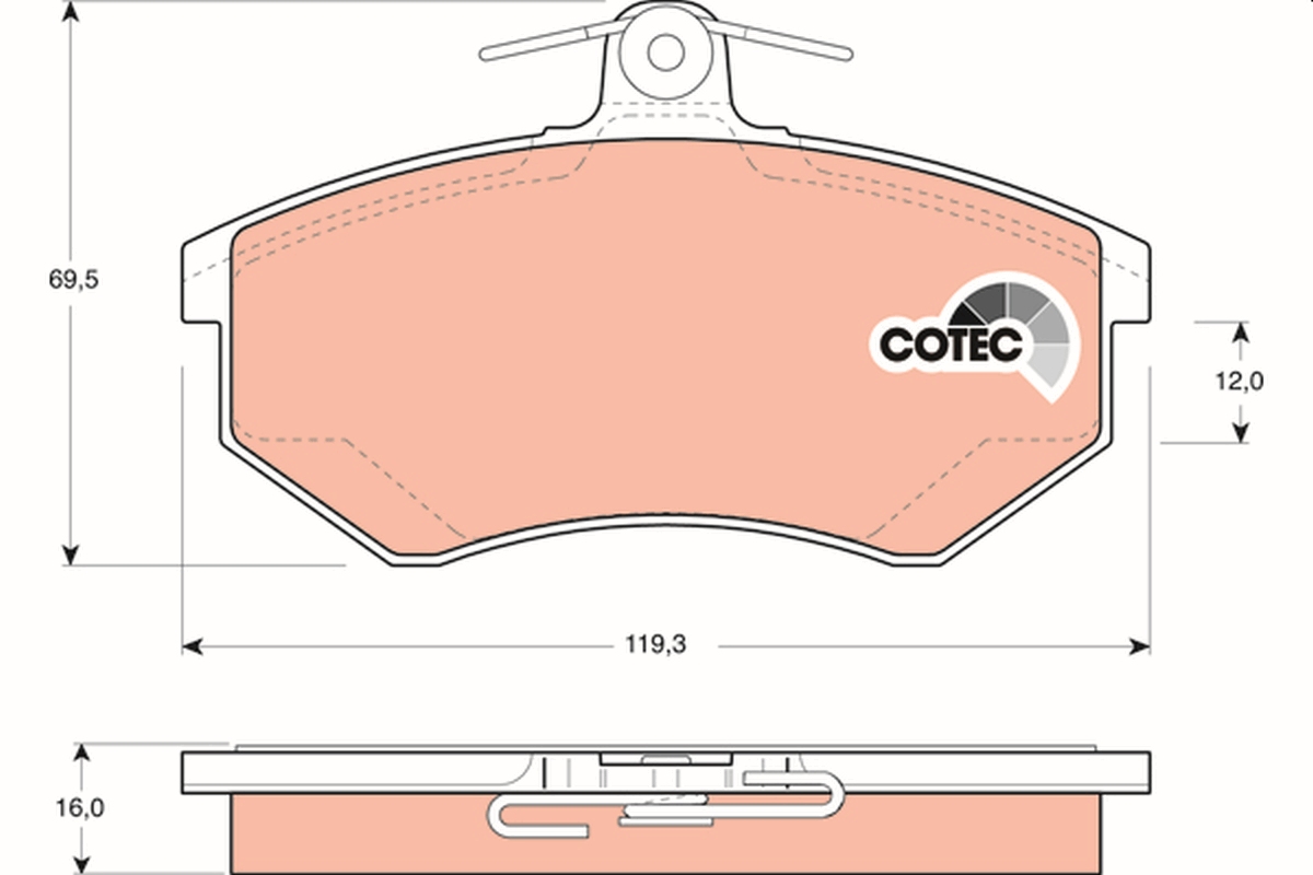 Brake Pad Set, disc brake - GDB1048 TRW