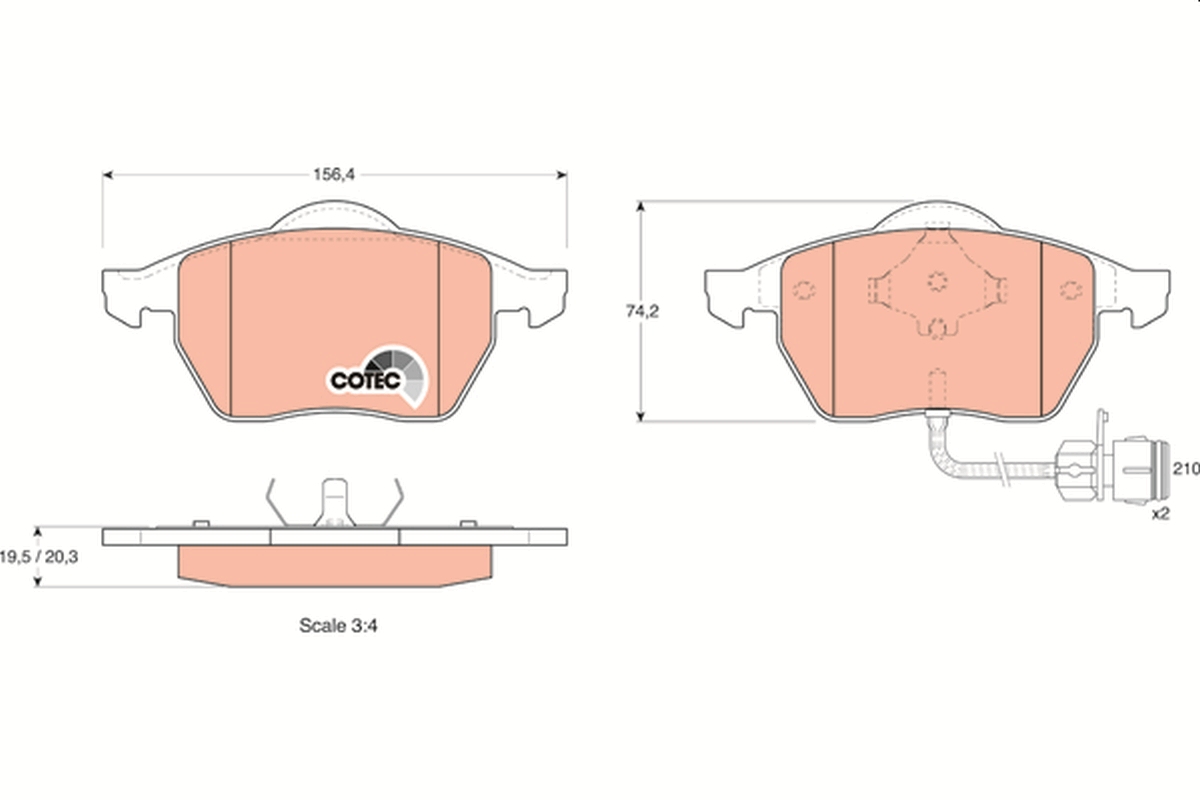 Brake Pad Set, disc brake - GDB1049 TRW