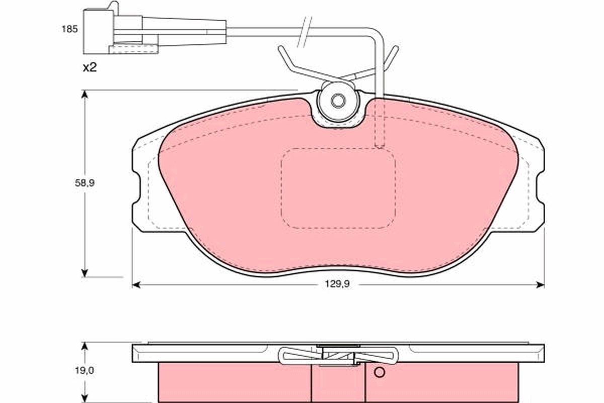Brake Pad Set, disc brake - GDB1058 TRW