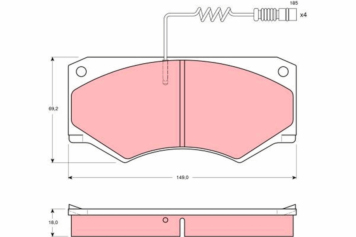 Kit pastiglie freno, Freno a disco - GDB1067 TRW
