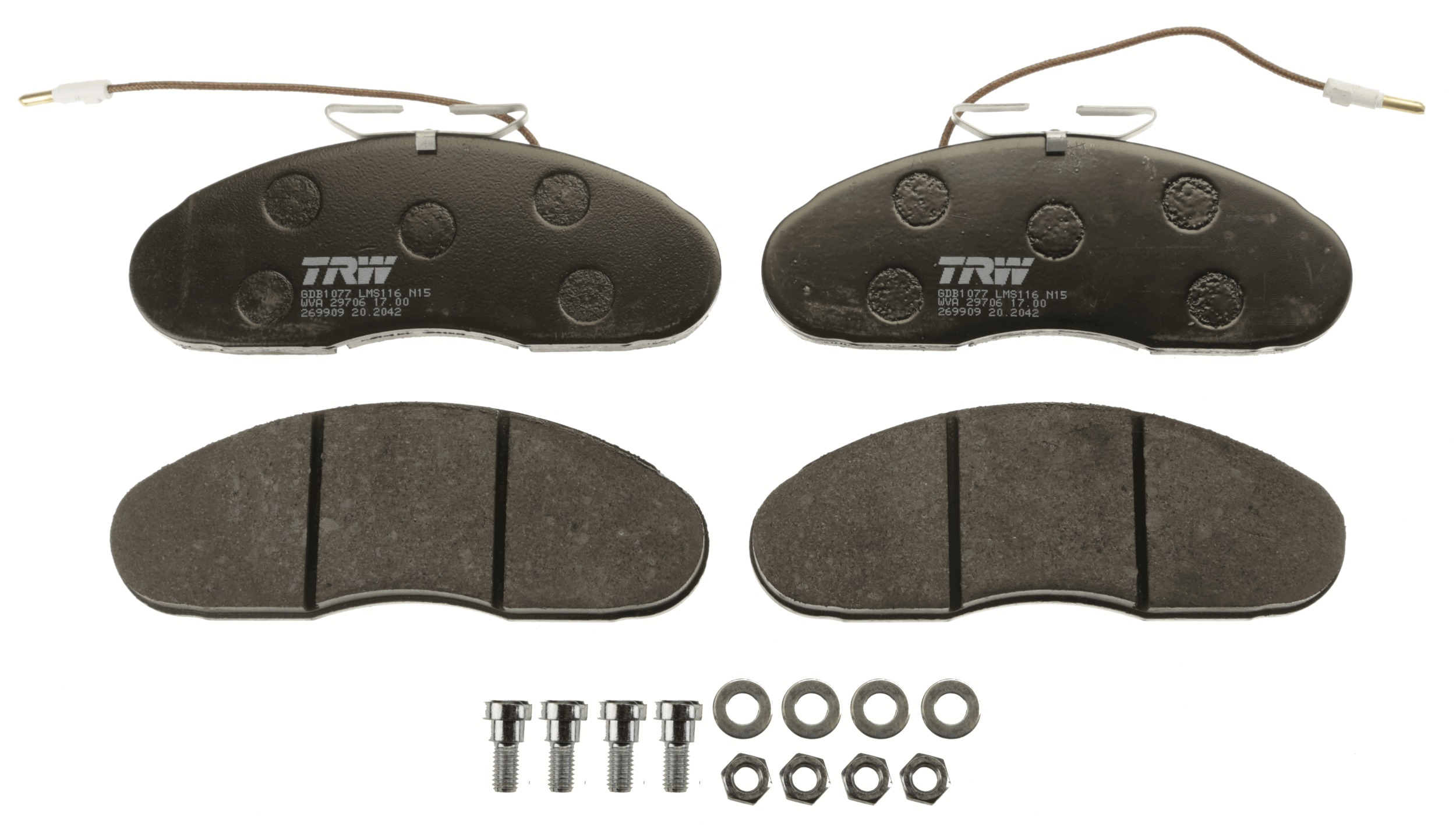 Brake Pad Set, disc brake - GDB1077 TRW