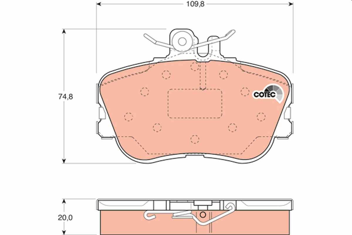 Brake Pad Set, disc brake - GDB1094 TRW