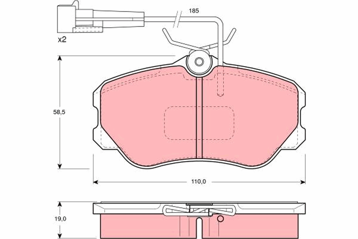 Brake Pad Set, disc brake - GDB1095 TRW