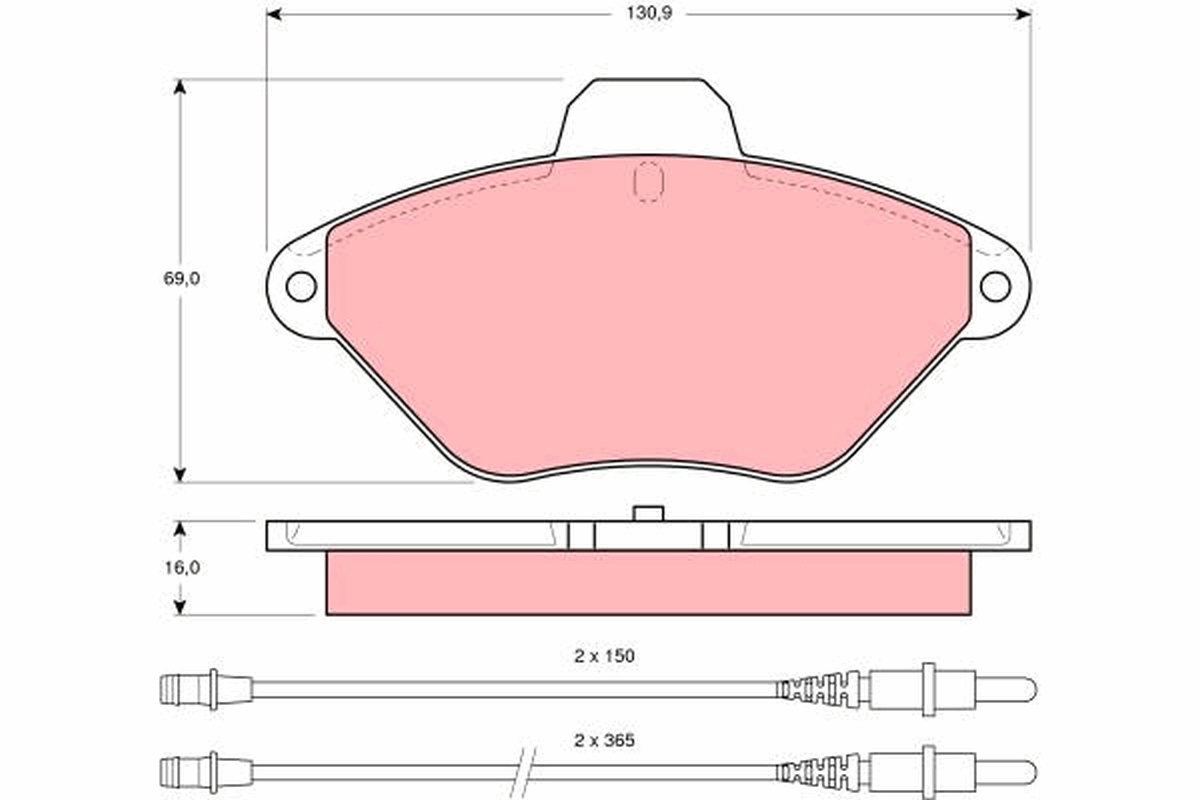 Brake Pad Set, disc brake - GDB1102 TRW